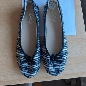 Anderson Lilley Striped Flats with Bow Accent